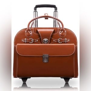 McKlein 15in Leather Wheeled Ladies Laptop Briefcase